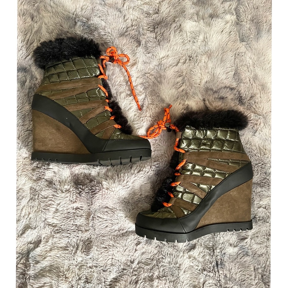Jessica Simpson Brixel Women Faux Fur Ankle Wedge Boots